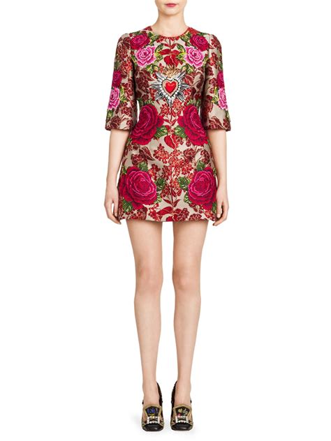 pink floral embroidered dolce gabbana dresss|dolce and gabbana floral dresses.